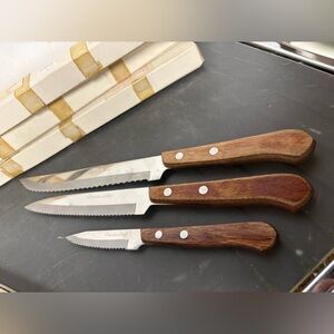 4 SETS of 3, New Old stock Chef knives made in Japan